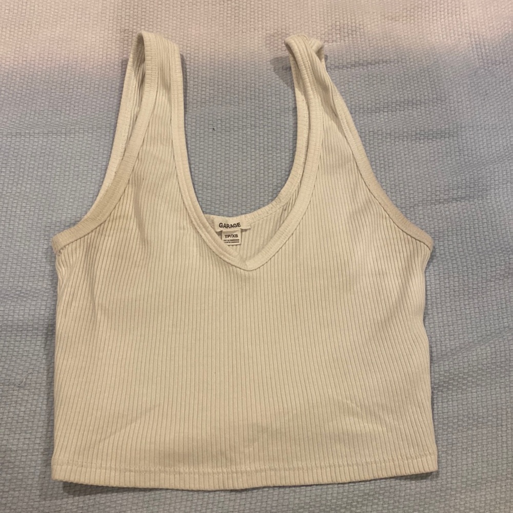 Garage White Crop Top
